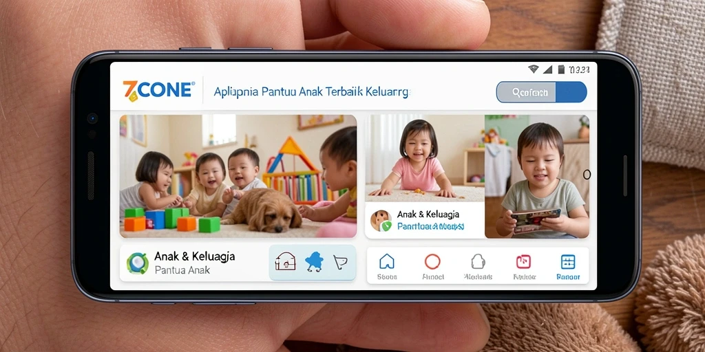 Antarmuka aplikasi Pantau Anak 7CONE yang sederhana dan fungsional.