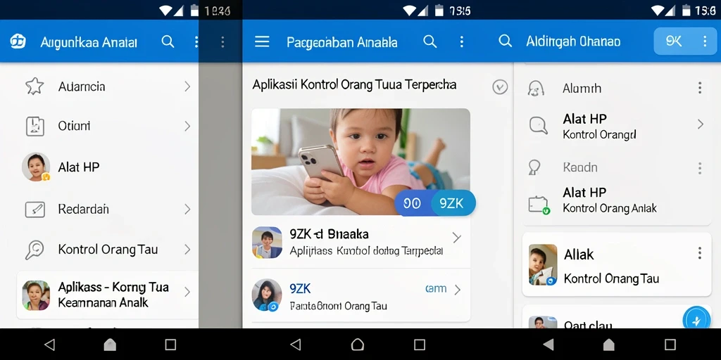 Tampilan antarmuka pengguna aplikasi Kontrol Orang Tua 9ZK yang intuitif dan mudah dipahami.