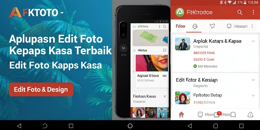 Antarmuka aplikasi AFKTOTO dengan efek Edit Foto Kertas Kaca yang menarik.
