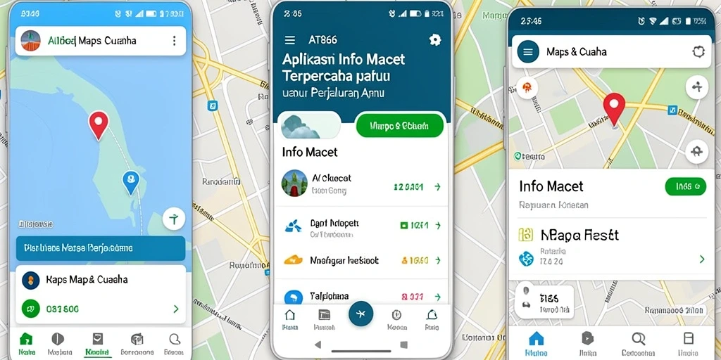 Antarmuka aplikasi AT866 menampilkan informasi kemacetan terkini.