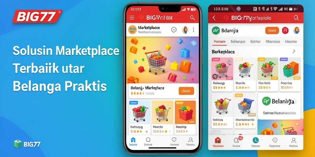 Antarmuka aplikasi BIG77 yang ramah pengguna untuk belanja online.