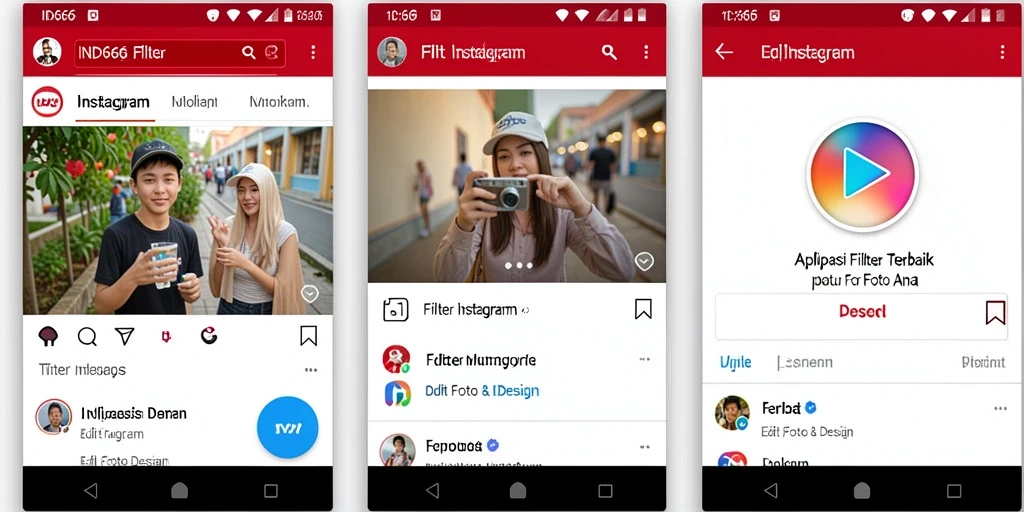 Tampilan antarmuka aplikasi Filter Instagram IND666 yang menarik dan user-friendly.