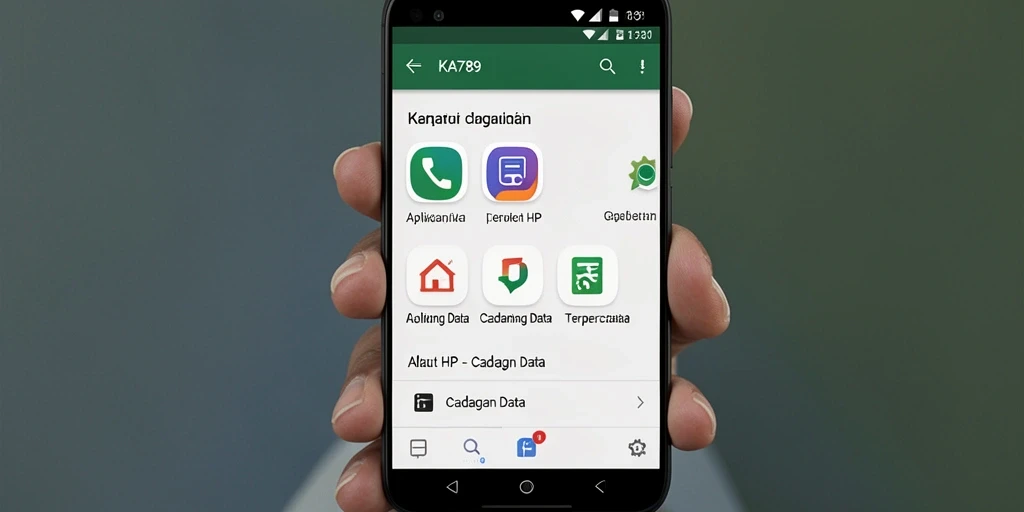 Antarmuka KA789 yang ramah pengguna untuk cadangan data.