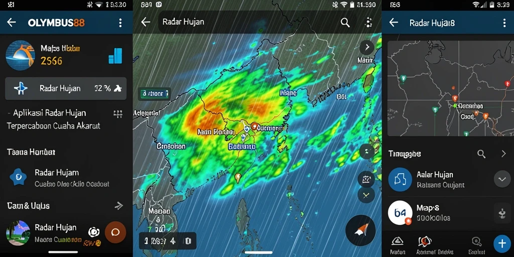 Antarmuka OLYMPUS88 menampilkan peta radar hujan dengan informasi akurat.