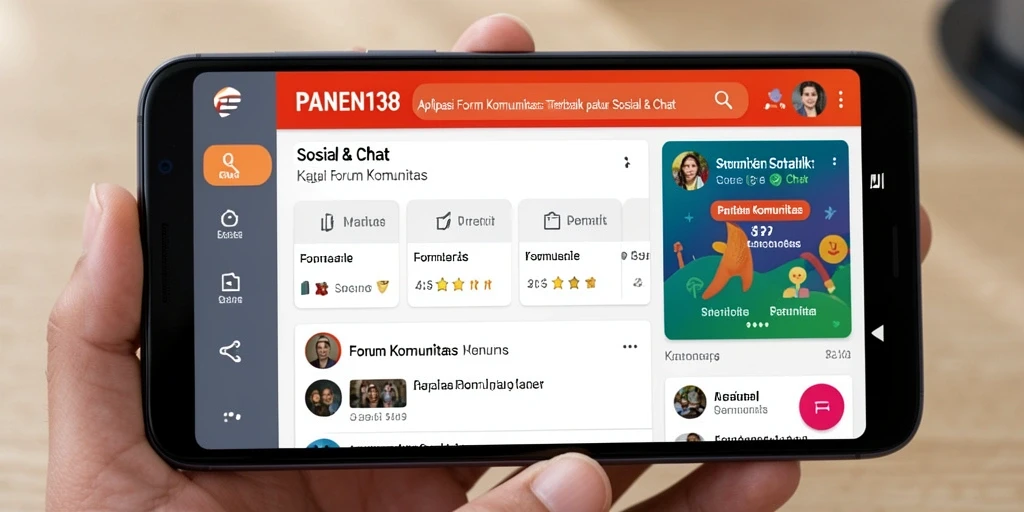 Antarmuka pengguna dari aplikasi Forum Komunitas PANEN138 yang interaktif.
