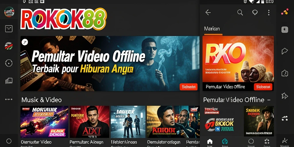 Tampilan antarmuka ROKOK88 untuk pemutar video offline yang intuitif dan user-friendly.