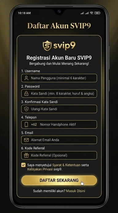 Panduan Registrasi Akun svip9 Untuk Pengguna Android